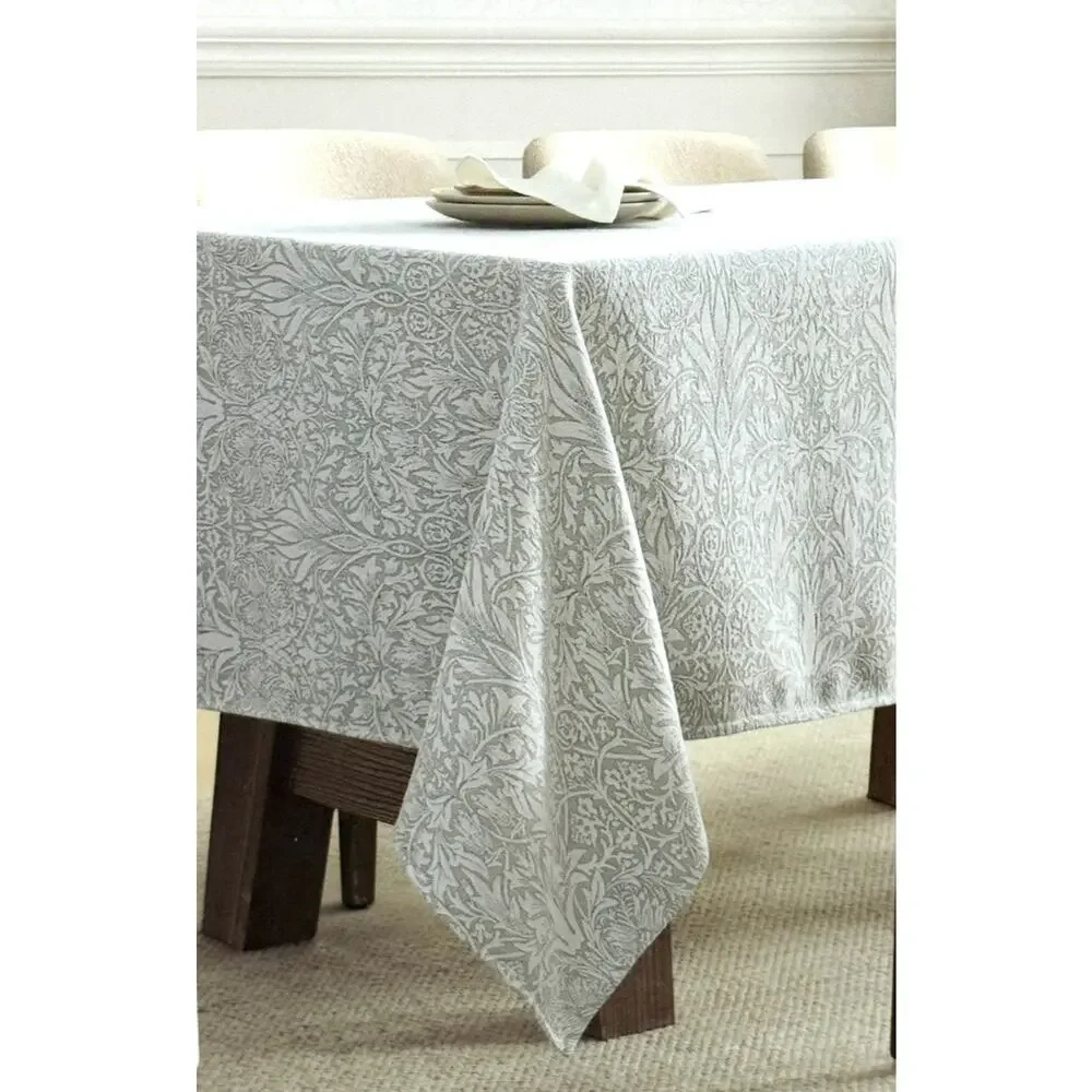 William Morris & Co Snakeshead OBLONG Tablecloth 60X84” In. Seats 6-8 Green Crm
